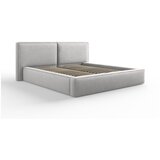 Cosmopolitan Design Svetlo siva oblazinjena zakonska postelja s prostorom za shranjevanje in letvenim dnom 180x200 cm Arendal – Cene