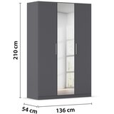 home24 OMARA S KLASIČNIMI VRATI, siva | Shoptok.si