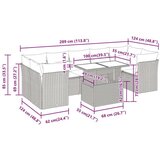  8-dijelni set vrtnih sofa od poliratana s jastucima bež | shoptok.hr