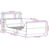 vidaXL Posteljni okvir brez vzmetnice bel 90x200 cm trdna borovina | Shoptok.si