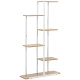springos stalak za cvijeće sa 6 razina, metal i MDF, 60 x 20 x 113 cm, bijeli | shoptok.hr