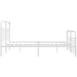  Metalni okvir kreveta uzglavlje i podnožje bijeli 135 x 190 cm | shoptok.hr
