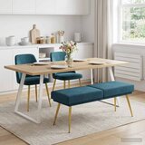  Klupa s dvostrukim slojem Plava 120 x 45 x 46 cm Baršun | shoptok.hr