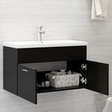 Ormarić za umivaonik crni 80 x 38,5 x 46 cm konstruirano drvo | shoptok.hr