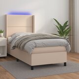 The Living Store Box spring postelja z vzmetnico LED kapučino 100x200 cm - Box Spring Postelja, (21513848) Cene