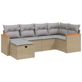  6-dijelni set vrtnih sofa s jastucima bež od poliratana | shoptok.hr