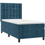 Box spring krevet s madracem tamnoplavi 100x200 cm baršunasti | shoptok.hr