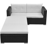 Maison Chic Seti vrtnega pohištva - Vrtna garnitura - Vrtni pohištvo set z blazinami 3-delna poli ratan črna, (21806363) | Shoptok.si