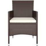  5-dijelni vrtni bistro set poliratan i kaljeno staklo smeđi | shoptok.hr