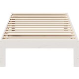 vidaXL Posteljni okvir brez vzmetnice bel 90x200 cm trdna borovina | Shoptok.si