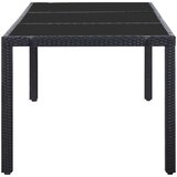 Poli 9-dijelni vrtni blagovaonski set od poliratana crni | shoptok.hr
