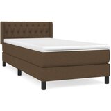  Krevet s oprugama i madracem tamnosmeđi 90 x 190 cm od tkanine | shoptok.hr