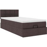 vidaXL Otomanski okvir kreveta s madraca tamnosmeđi 90x200cm tkanine | shoptok.hr