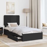 Krevet s od storage Podesivo Crna 90 x 190 cm Konstruirano drvo | shoptok.hr