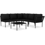  6-dijelna vrtna garnitura s jastucima crna PVC | shoptok.hr