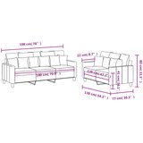  2-dijelni set sofa s jastucima svjetložuti od tkanine | shoptok.hr