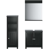  3-dijelni set kupaonskog namještaja BERG crni masivna borovina | shoptok.hr