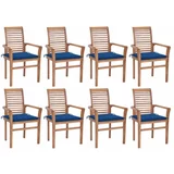  Blagovaonske stolice s kraljevski plavim jastucima 8 kom