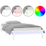  LED okvir kreveta bijeli 75x190 cm za jednu osobu masivno drvo | shoptok.hr