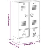 vidaXL industrijska garderobna omara bela 67x35x107 cm jeklo | Shoptok.si