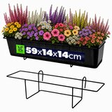KADAX kovinski obešalnik za balkonske cvetlične lončke in korita 80 cm črne barve, (5000346565) | Shoptok.si