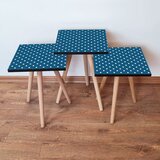 Hanah home 3Shp370 - Navy Blue Navy BlueWhite Nesting Table (3 Pieces) | ePonuda.com