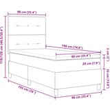  Krevet s opruga kutije s LED trakama Plava 90 x 190 cm tkanina | shoptok.hr