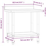  Kuhinjski radni stol 82,5 x 55 x 93 cm od nehrđajućeg čelika | shoptok.hr