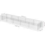  Gabionska sadilica od pocinčanog čelika 450 x 90 x 50 cm | shoptok.hr