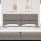  LED Naslon za glavo Taupe 100 cm Tkanina, (22067222) | Shoptok.si