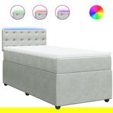 Maison Chic Box spring postelja - Vzmetna postelja z vzmetnico svetlo siv 90x190 cm žamet SL4202, (21900211) | Shoptok.si