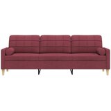  Trosjed s ukrasnim jastucima boja vina 210 cm od tkanine | shoptok.hr