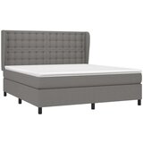  Box spring postelja z vzmetnico temno siva 160x200 cm blago, (20930161) | Shoptok.si