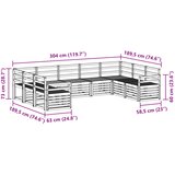  Setovi sofa Čvrsto drvo akacije Smeđa 304 x 189,5 x 73 cm | Shoptok.si