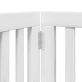 vidaXL Ograda za pse z vrati zložljiva 9 panelov bela 450 cm les | Shoptok.si