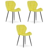 Mango stolica - žuti baršun / crne noge x 3 | shoptok.hr