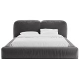 Micadoni Sivi tapecirani bračni krevet s prostorom za odlaganje s podnicom 200x200 cm Martina – | shoptok.hr
