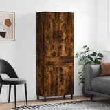  Visoka komoda dimljeni hrast 69,5x34x180 cm konstruiranog drva Slike