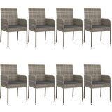  9-dijelni vrtni blagovaonski set crno-sivi od poliratana | shoptok.hr