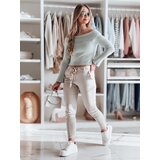 DStreet Spodnie damskie materiałowe chinosy z paskiem ROSSALI jasnobeżowe | shoptok.hr