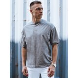 DStreet T-shirt męski z nadrukiem ciemnoszary | Shoptok.si