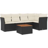 vidaXL 6-dijelni set vrtnih sofa s jastucima crni od poliratana | shoptok.hr