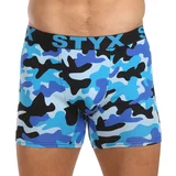 STYX Men's boxers long art sports rubber camouflage blue