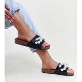 Gemre Black flip-flops on cork sole with Zlatna coral | Shoptok.si
