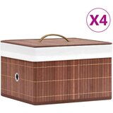  Škatle za shranjevanje iz bambusa 4 kosi rjave, (20618495) | Shoptok.si
