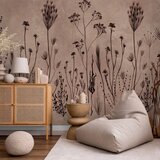  Foto tapeta - Wildflowers – black plants on lime-wash background 250x175 | shoptok.hr