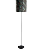 QAZQA Vloerlamp zwart met velours lampenkap blad dessin met gouden binnenkant - Simplo Cene
