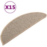  Prostirke za stepenice 15 kom 56x17x3 cm smeđe poluokrugle | shoptok.hr