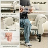  Tapecirana klupa sjedalo vintage dizajn do 150 kg 117x40x58 cm bež | shoptok.hr