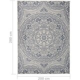Vanjski tepih ravnog tkanja 200 x 280 cm plavi s uzorkom | shoptok.hr